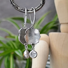 Ohrringe mit Reh und Tigeraugen, handgefertigt aus recyceltem Silber