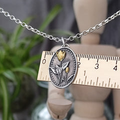 Kettenanhänger "Tulpen - Duo" recyceltes Silber, handgefertigt