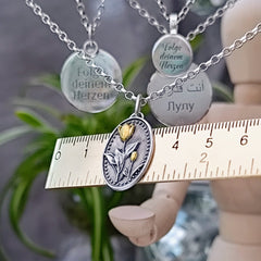 Kettenanhänger "Tulpen - Duo" recyceltes Silber, handgefertigt