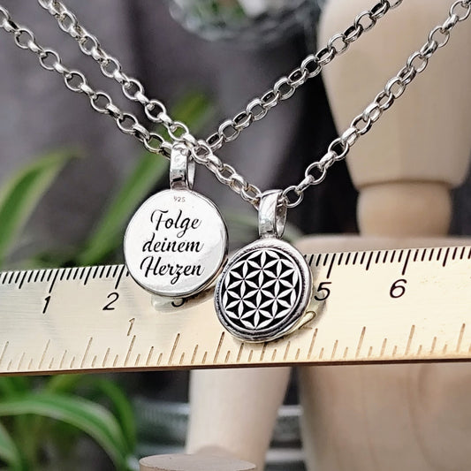 Kettenanhänger "Lebensblume" Nugget Personalisiert mit Gravur