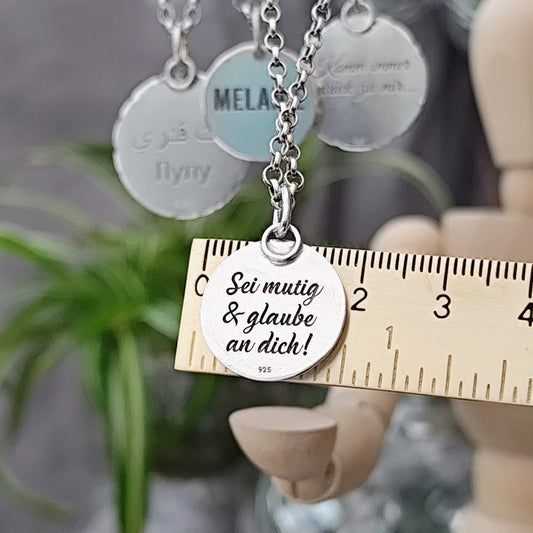 Kettenanhänger "Mond & Sonne" aus recyceltem 925er Silber, handgefertigt in Deutschland