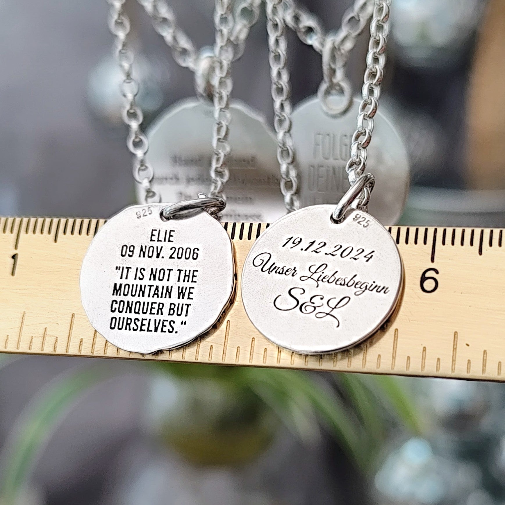 Kettenanhänger "Der Berg ruft" Rustic Style, handgefertigt aus recyceltem 925er Silber,