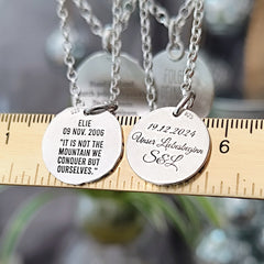 Kettenanhänger "Der Berg ruft" Rustic Style, handgefertigt aus recyceltem 925er Silber,