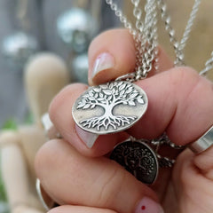Kettenanhänger "Lebensbaum" aus 925er recyceltes Sterlingsilber, handgefertigt