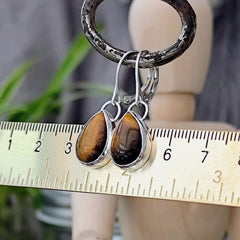 Ohrringe "Tigeraugen Tropfen" handgefertigt mit recyceltem 925er Silber