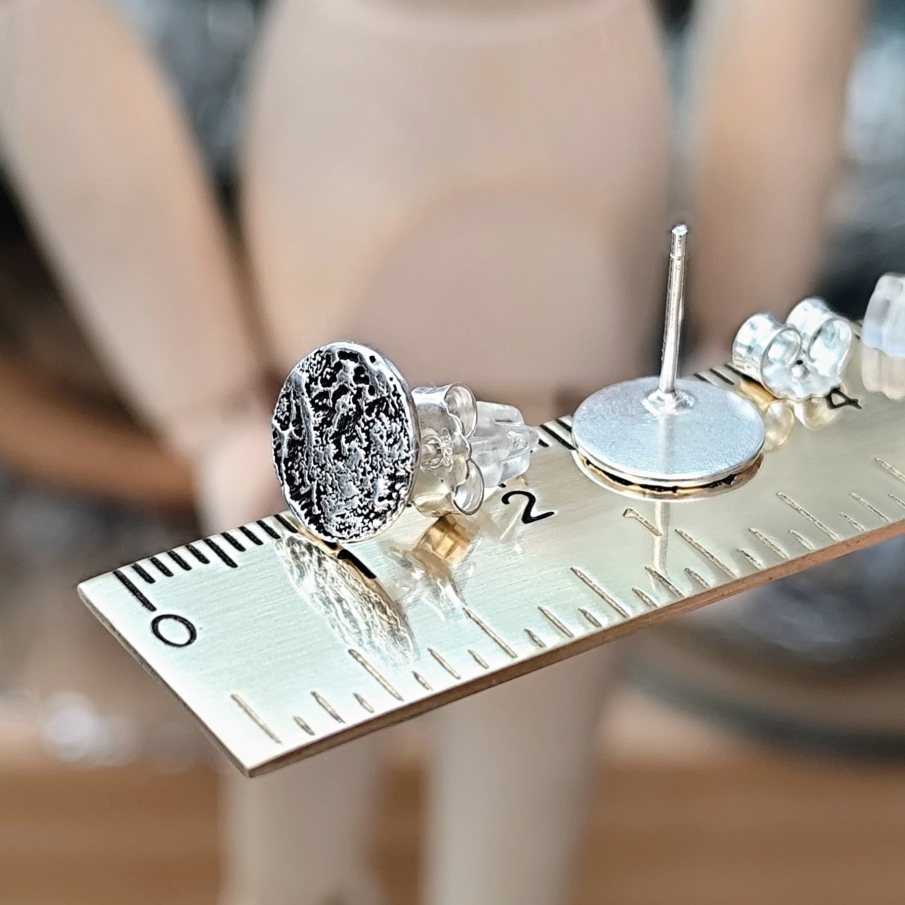 Ohrringe "Mondlandschaft" Ohrstecker, recyceltes 925er Silber