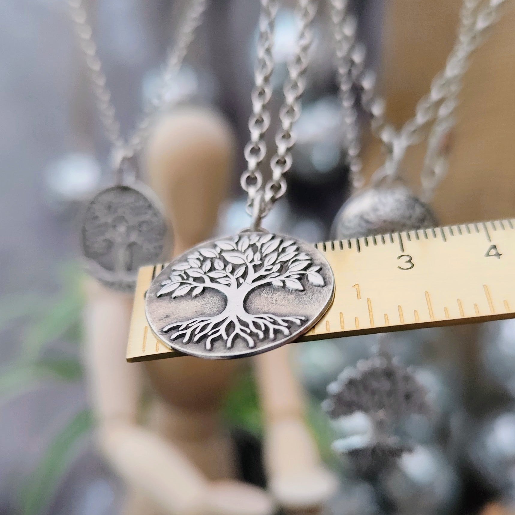 Kettenanhänger "Lebensbaum" aus 925er recyceltes Sterlingsilber, handgefertigt