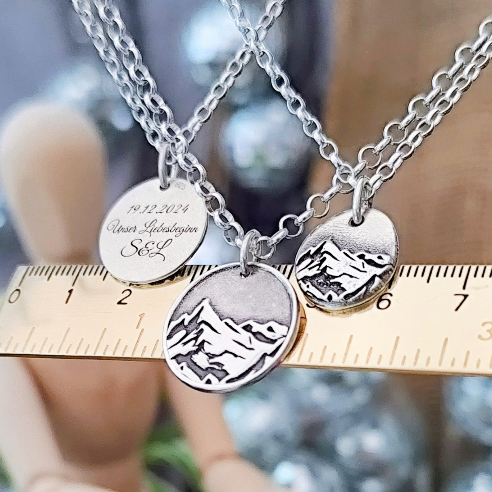 Kettenanhänger "Berggipfel" recyceltes Silber