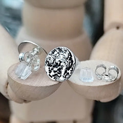 Ohrringe "Mondlandschaft" Ohrstecker, recyceltes 925er Silber