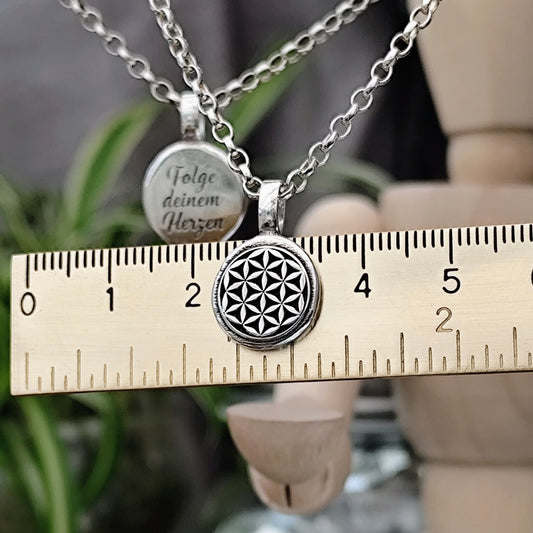 Kettenanhänger "Lebensblume" Nugget Personalisiert mit Gravur