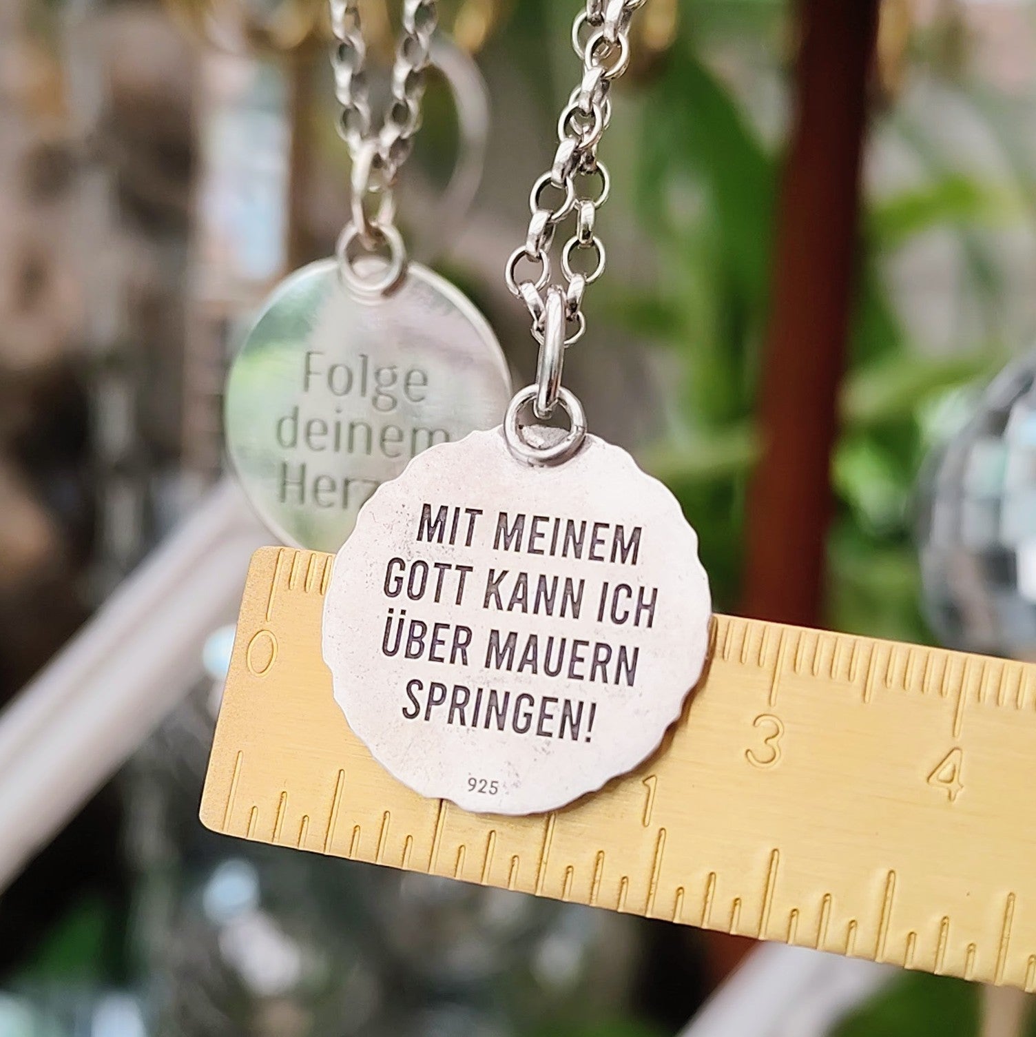 Kettenanhänger "Kompass" rustikal, recyceltes 925 Silber, handgefertigt in Deutschland
