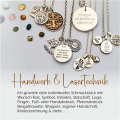 Kettenanhänger Sonne mit Edelstein Gelber Aventurin, handgefertigt mit recyceltem Silber