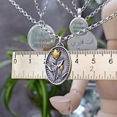 Kettenanhänger "Tulpen - Duo" recyceltes Silber, handgefertigt