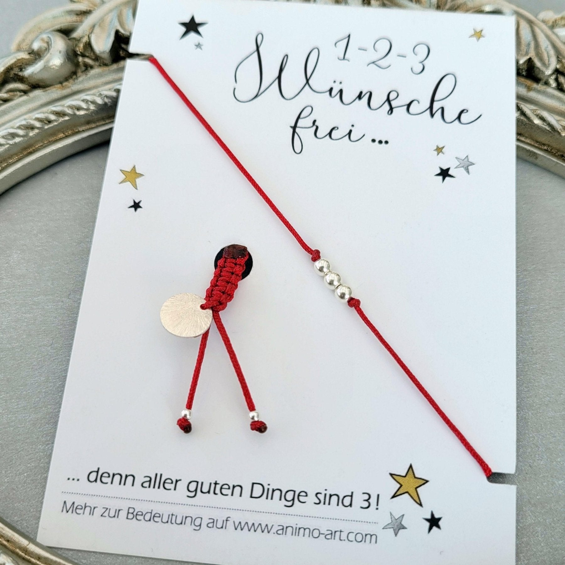 Wunscharmband "3 Wünsche frei" mit Symbolik - animoART