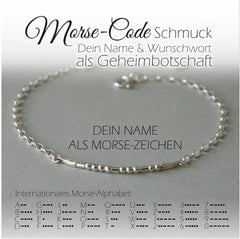 Morse-Code Armband mit Silberkette - animoART