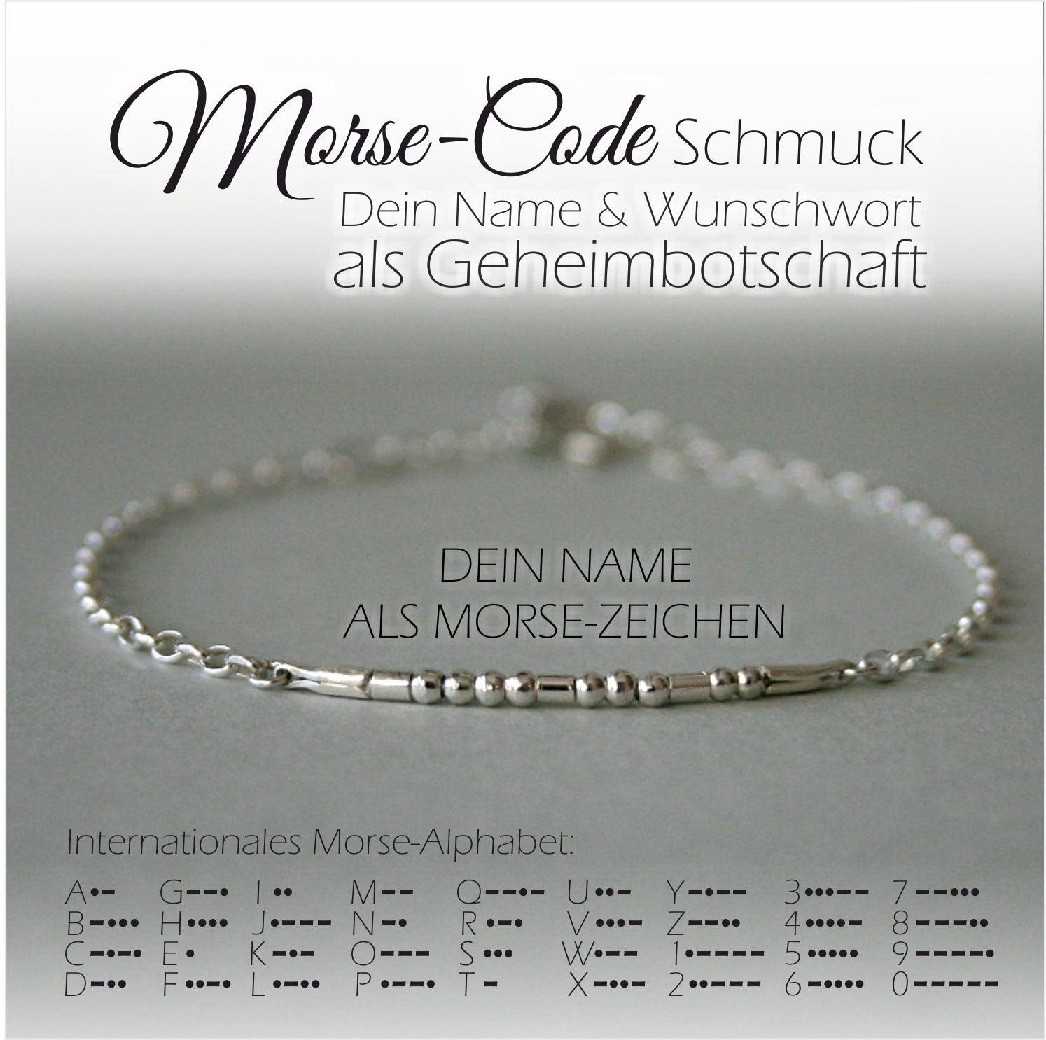 Morse-Code Armband mit Silberkette - animoART