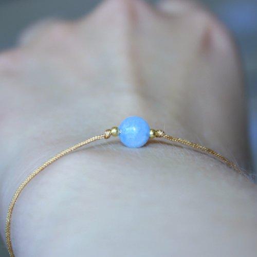 Armband mit Bedeutung "Aquamarin" / Gold - Blau_Schmuck_handmade_animoART