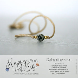 Armband mit Bedeutung "Dalmatiner-Stein" / Grau - Silber_Schmuck_handmade_animoART