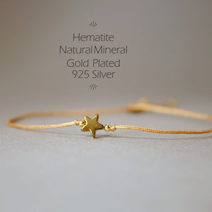 Armband mit Sternchen in gold, inkl. Edelstein-Bedeutung_Schmuck_handmade_animoART