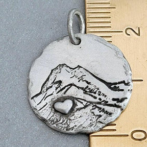 Kettenanhänger "Berg-Liebe" Rustic Style, handgefertigt aus recyceltem 925er Silber, - animoART
