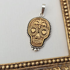 Kettenanhänger "La Catrina in Love" 925 Silber & Bronze - animoART