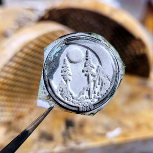 Kettenanhänger "Mondlandschaft" aus recyceltem 925er Silber, handgefertigt in Deutschland - animoART