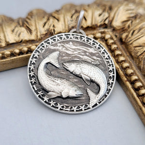 Sternzeichen Kette "Fische" 925 Silber, groß - animoART