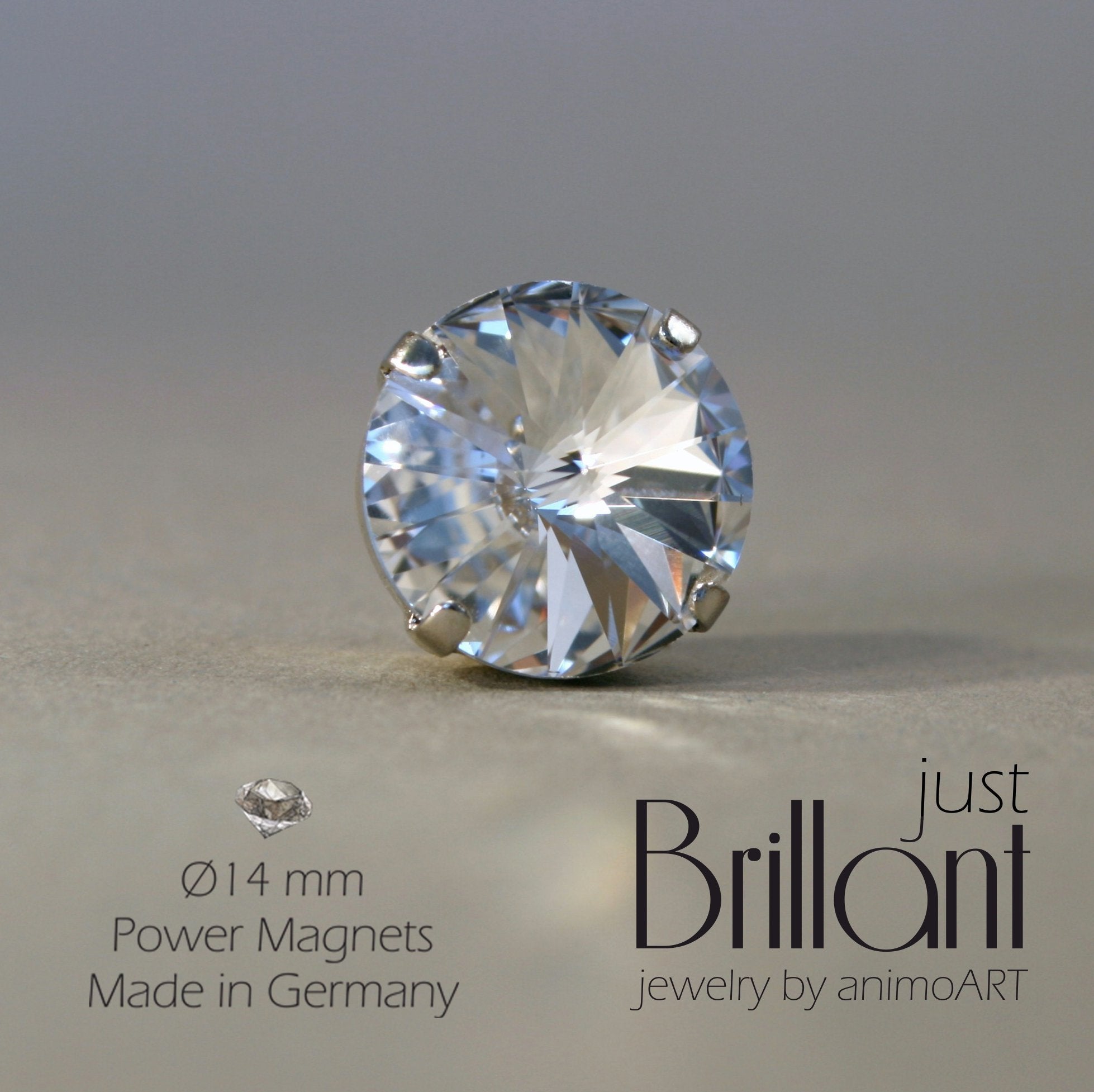 Magnet Brosche "just BRILLANT" 14 mm - verschiedene Farben_Schmuck_handmade_animoART