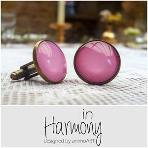 Manschettenknöpfe "Harmony" mit Glasdomes in / pink_Schmuck_handmade_animoART