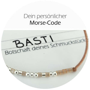 Morse-Code Armband mit Name, Textilarmband LADYLIKE oder UNISEX - animoART