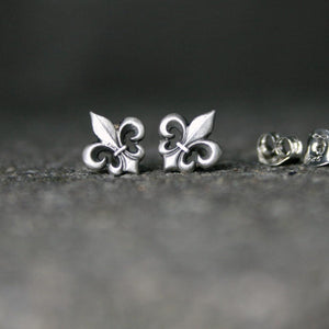 Ohrringe "Fleur de Lis" 925 Silber, matt, Handgefertigt - animoART