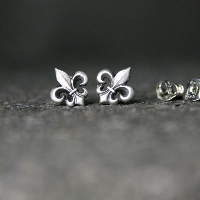 Ohrringe "Fleur de Lis" 925 Silber, matt, Handgefertigt