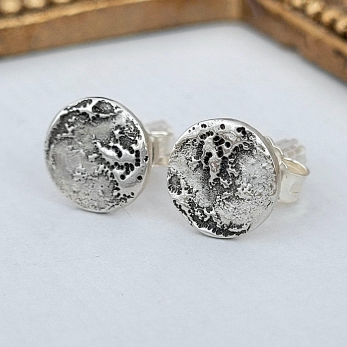 Ohrringe "Mondlandschaft"  Ohrstecker, recyceltes 925er Silber