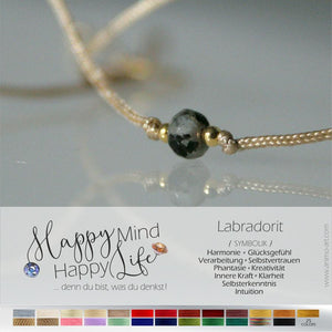 Personalisiertes Armband "Labradorit" mit Bedeutung in grau_Schmuck_handmade_animoART