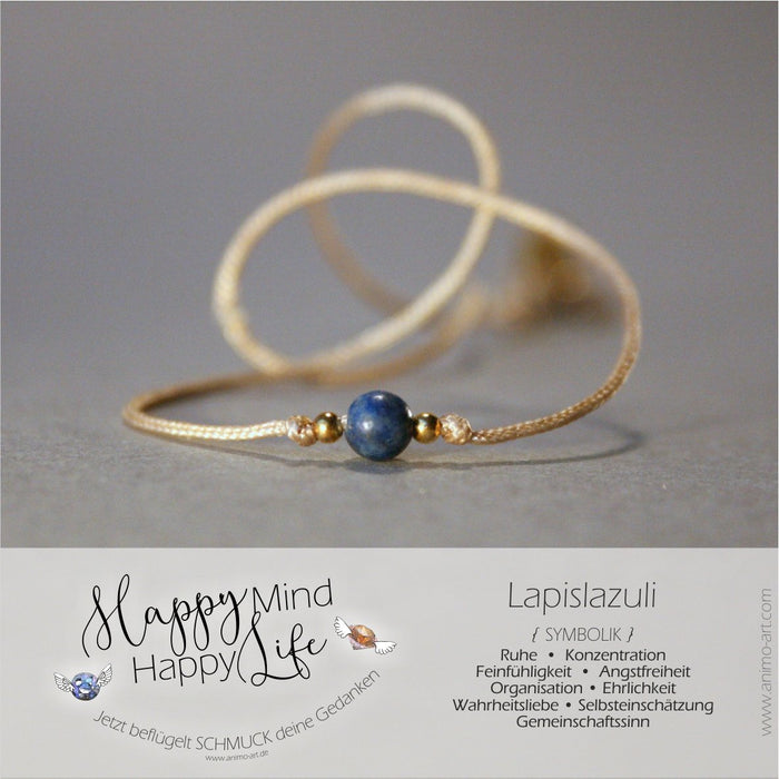 Personalisiertes Armband "Lapislazuli" in blau