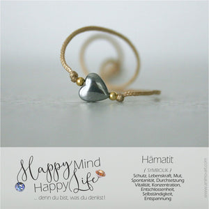 Personalisiertes Armband mit Herz aus "Hämatit"_Schmuck_handmade_animoART