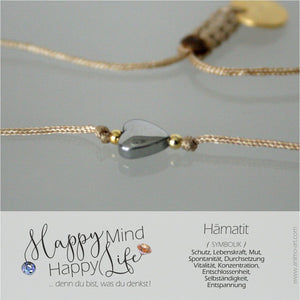 Personalisiertes Armband mit Herz aus "Hämatit"_Schmuck_handmade_animoART